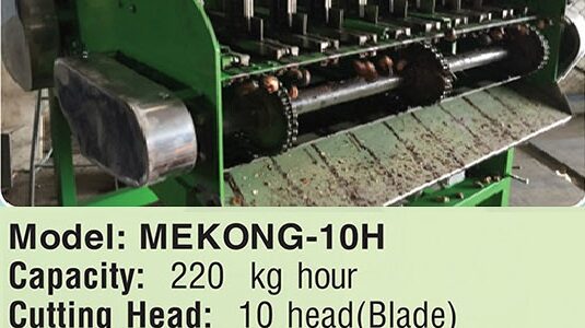 Automatic cashew shelling machine MEKONG-10H is automatic cashew shelling machine with 10 blade cutting with capacity 200-250 kg/hour