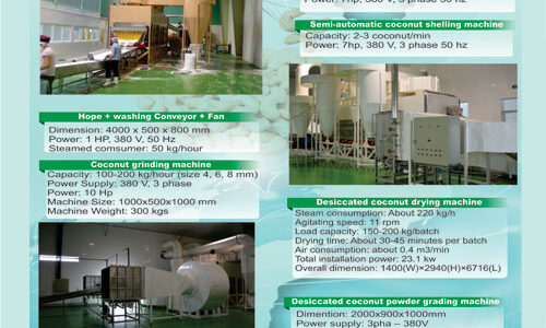 desiccated coconut processing line